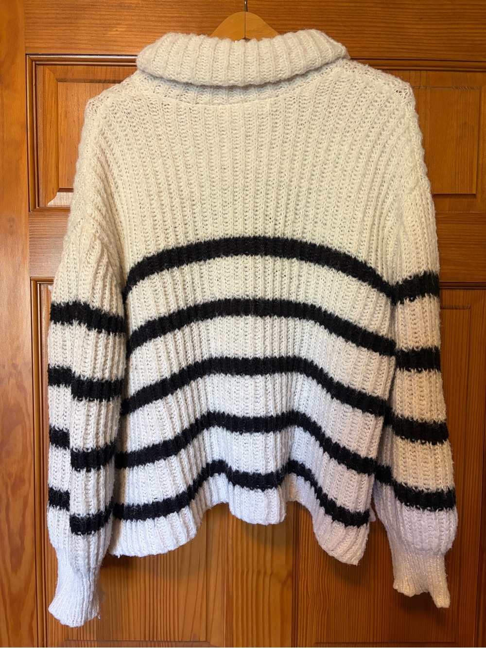 Altar’d State Cream and Black Striped Chunky Knit Sweater - Picture 4 of 4